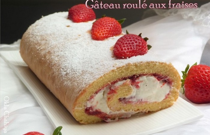 Gateau Roule Aux Fraises Okla Chahiya